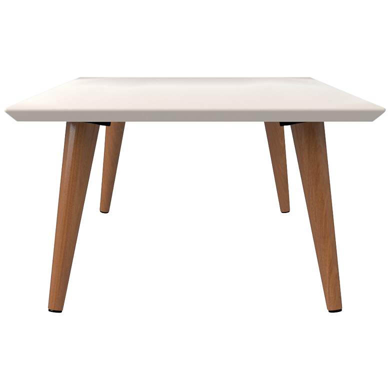 Image 3 Utopia Off-White and Maple Cream Rectangular Modern Coffee Table more views