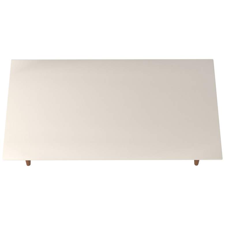 Image 5 Utopia Off-White and Maple Cream Rectangular Modern Coffee Table more views