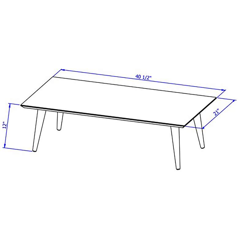 Image 7 Utopia Off-White and Maple Cream Rectangular Modern Coffee Table more views