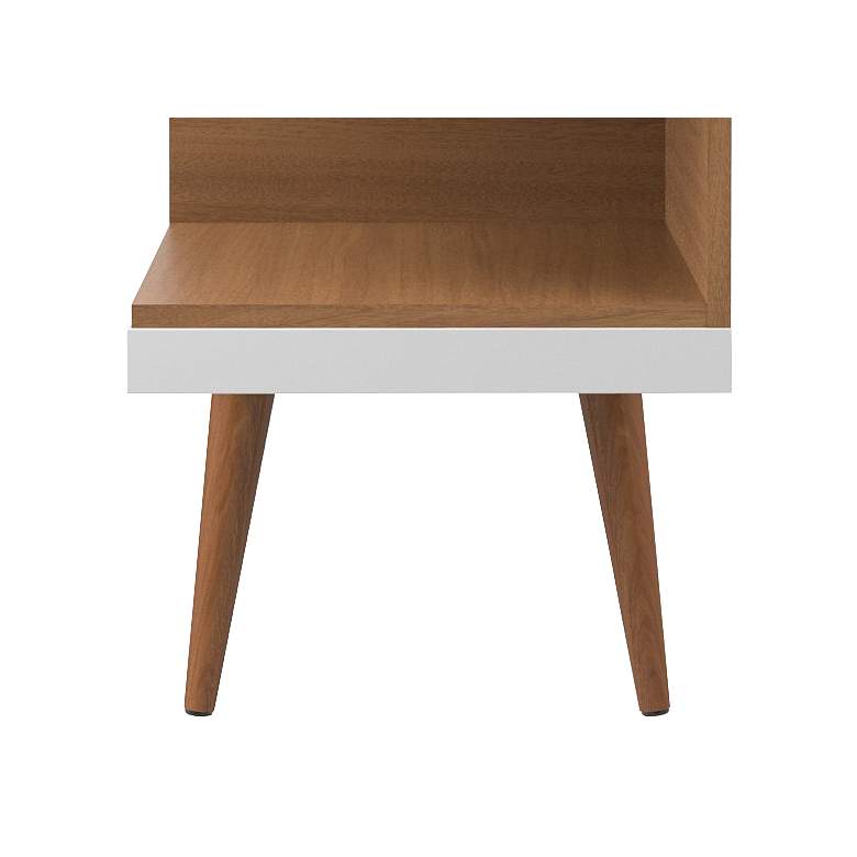 Image 3 Utopia White Gloss and Maple Cream 5-Shelf TV Stand more views