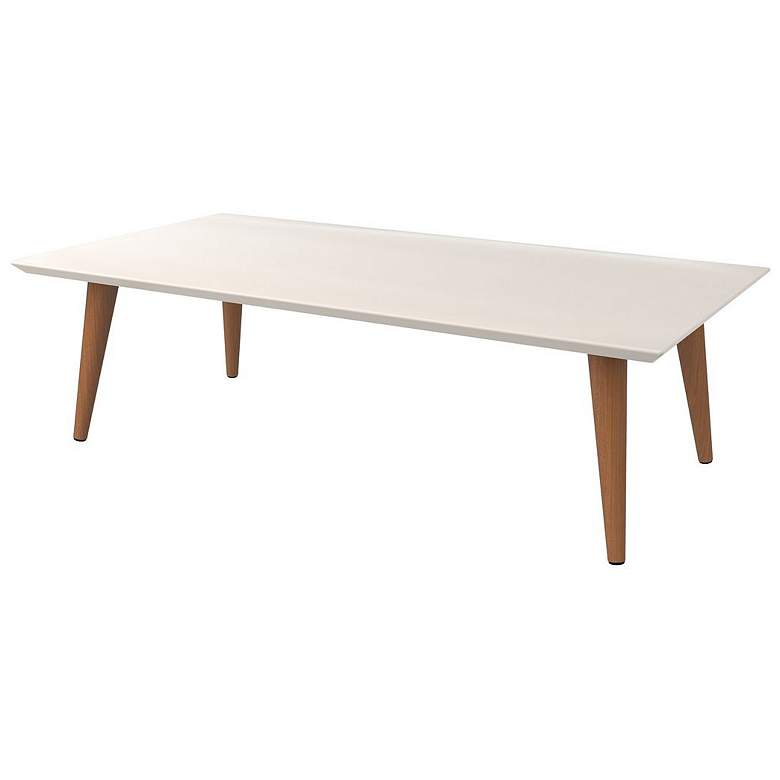 Image 1 Utopia White Gloss and Maple Cream Rectangular Coffee Table