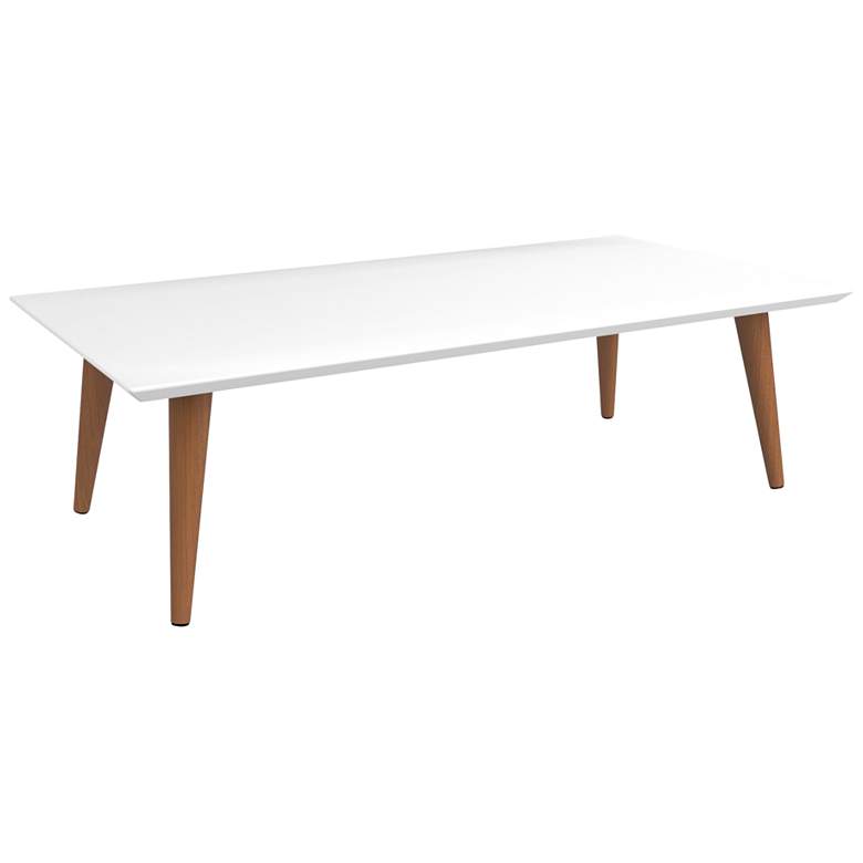 Image 4 Utopia White Gloss and Maple Cream Rectangular Coffee Table more views