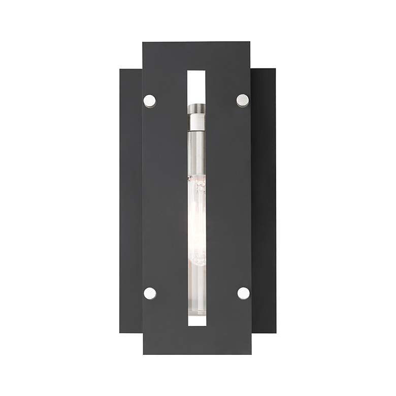 Image 5 Utrecht 1 Light Black and Brushed Nickel Outdoor Wall Lantern more views