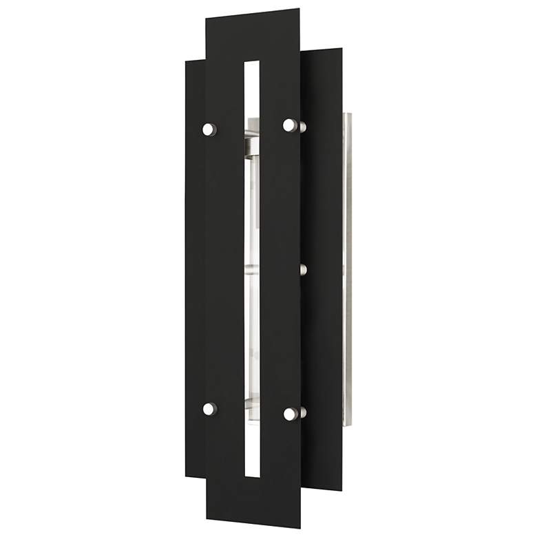 Image 2 Utrecht 1 Light Black and Brushed Nickel Outdoor Wall Lantern