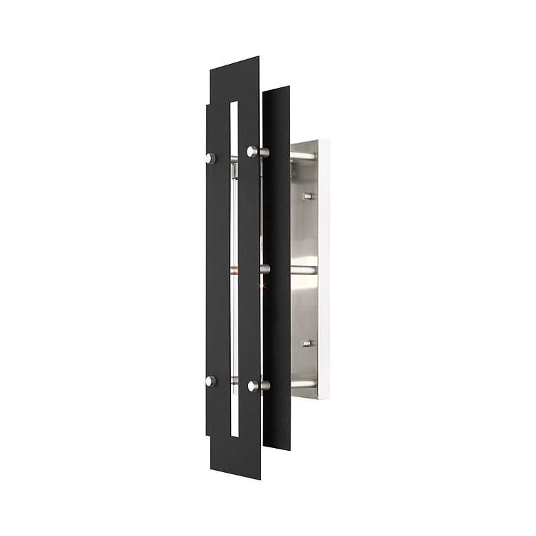 Image 5 Utrecht 1 Light Black and Brushed Nickel Outdoor Wall Lantern more views