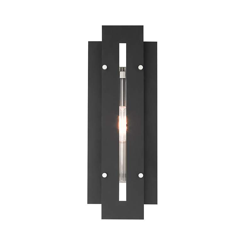 Image 7 Utrecht 1 Light Black and Brushed Nickel Outdoor Wall Lantern more views