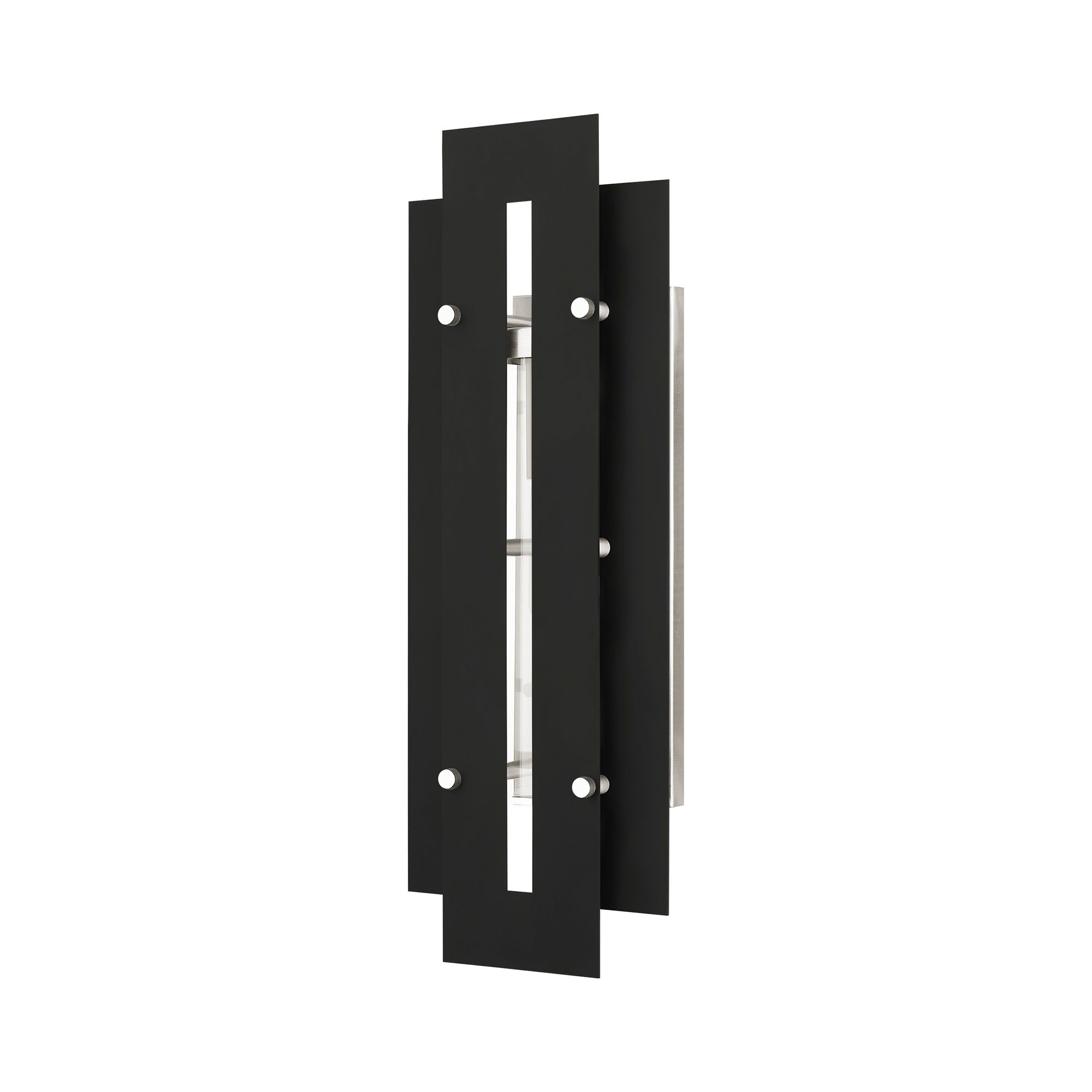 Image 4 Utrecht 1 Light Black and Brushed Nickel Outdoor Wall Light more views