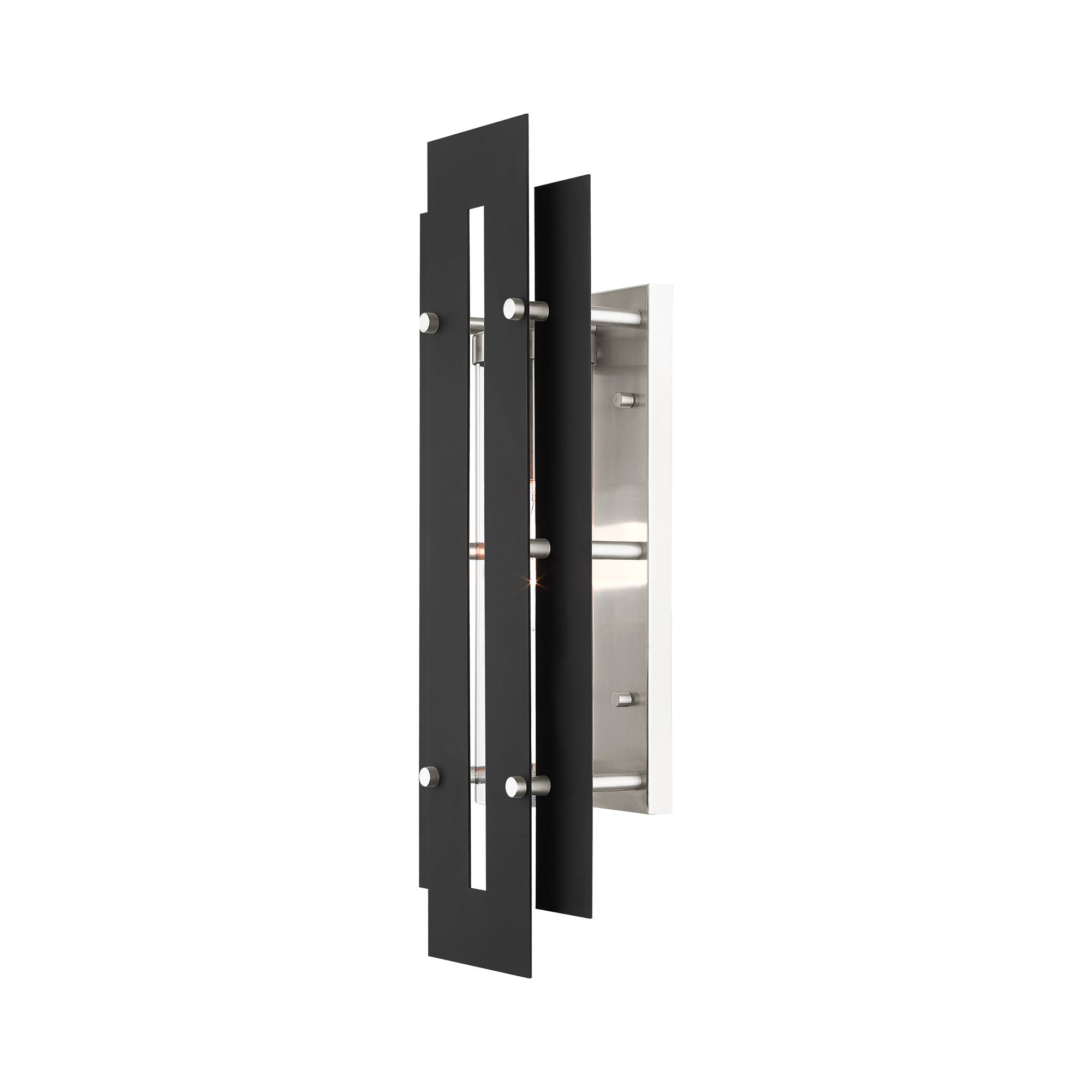 Image 5 Utrecht 1 Light Black and Brushed Nickel Outdoor Wall Light more views