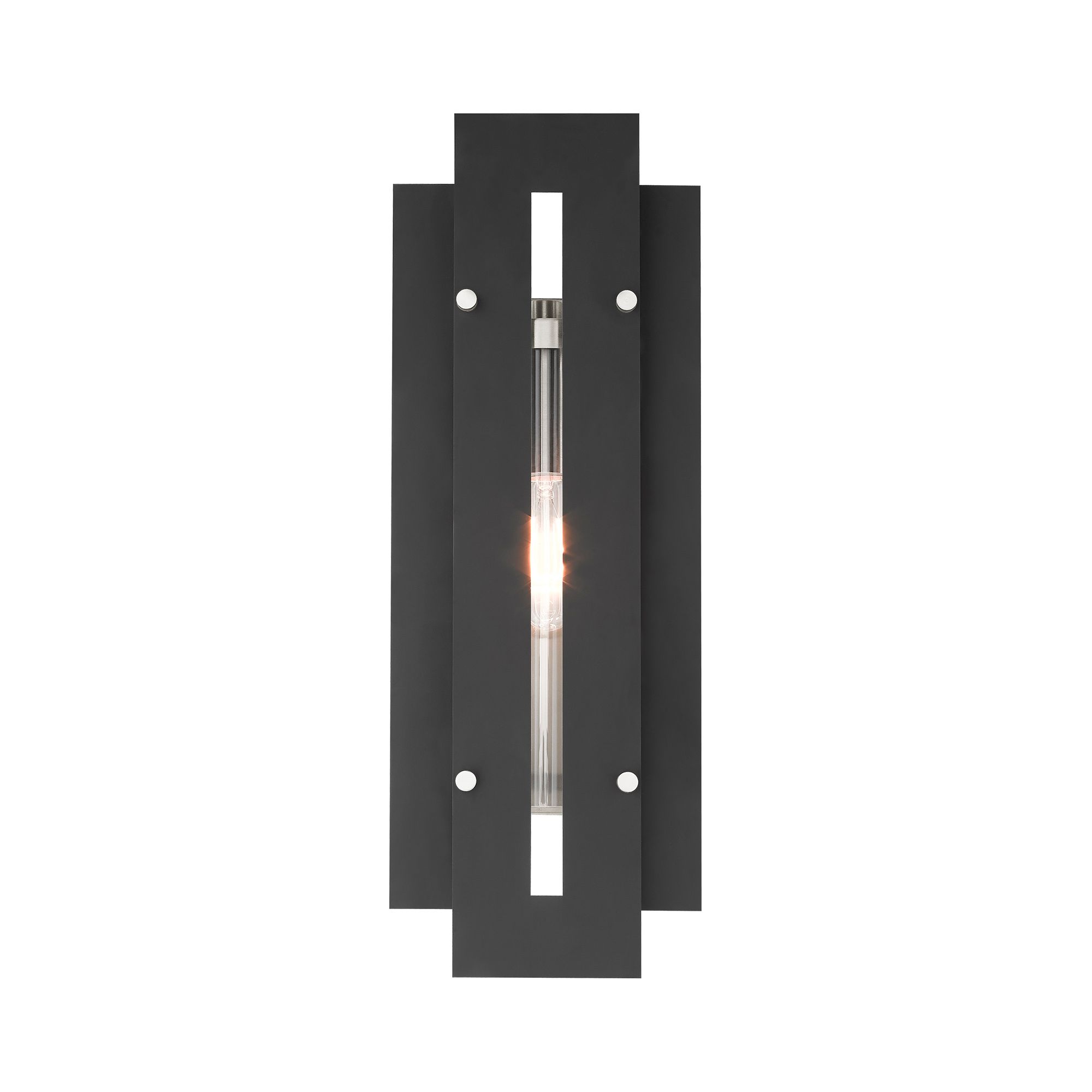 Image 7 Utrecht 1 Light Black and Brushed Nickel Outdoor Wall Light more views
