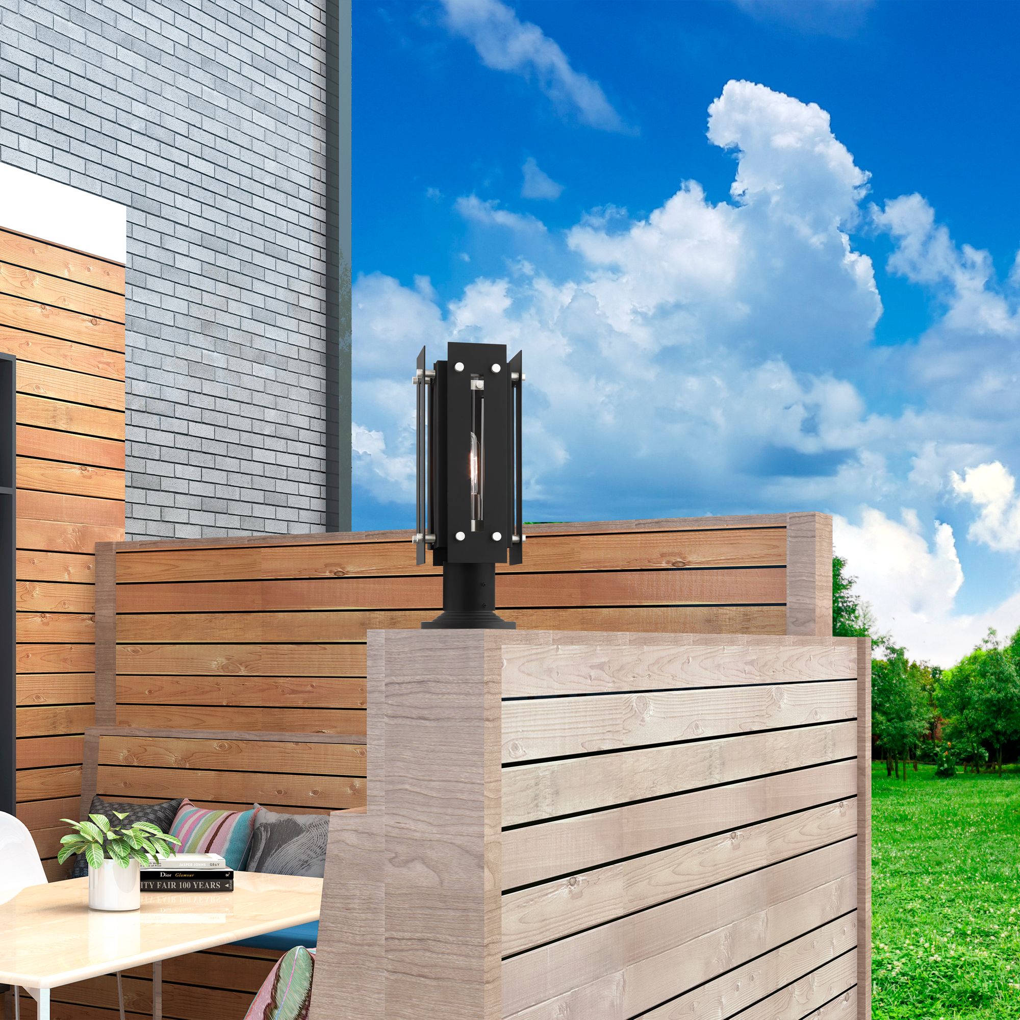 Utrecht 1 Light Black Outdoor Post Top Lantern