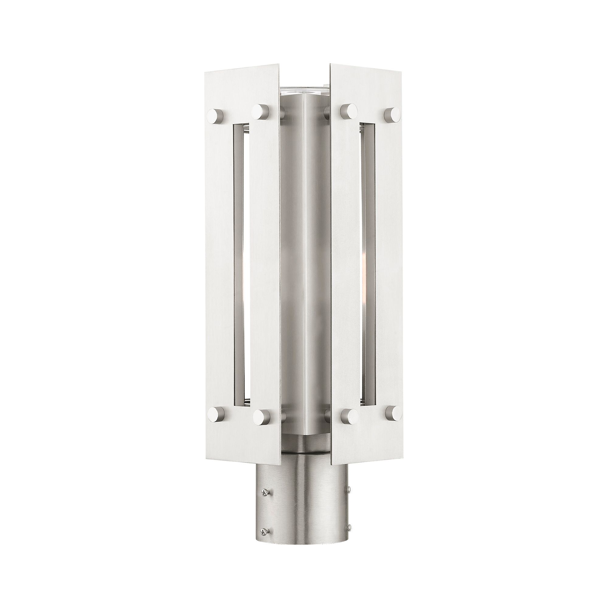 Utrecht 1 Light Brushed Nickel Outdoor Post Top Lantern