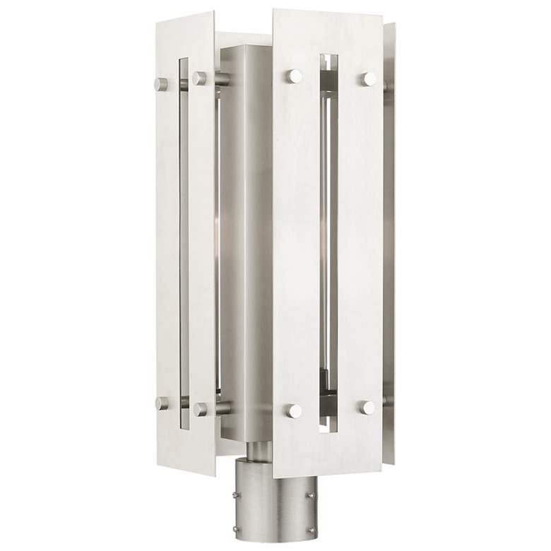 Image 1 Utrecht 1 Light Brushed Nickel Outdoor Post Top Lantern