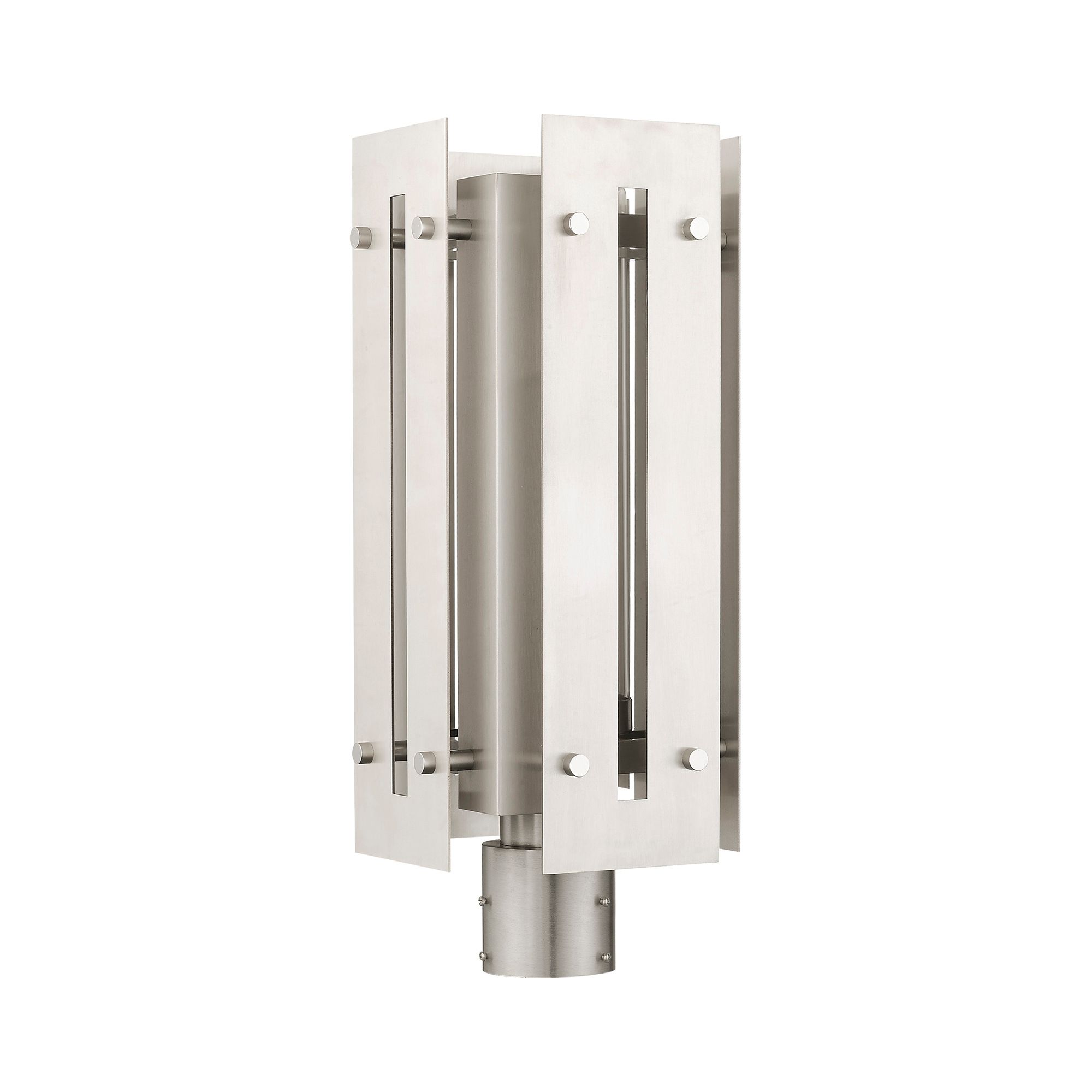 Image 4 Utrecht 1 Light Brushed Nickel Outdoor Post Top Lantern more views