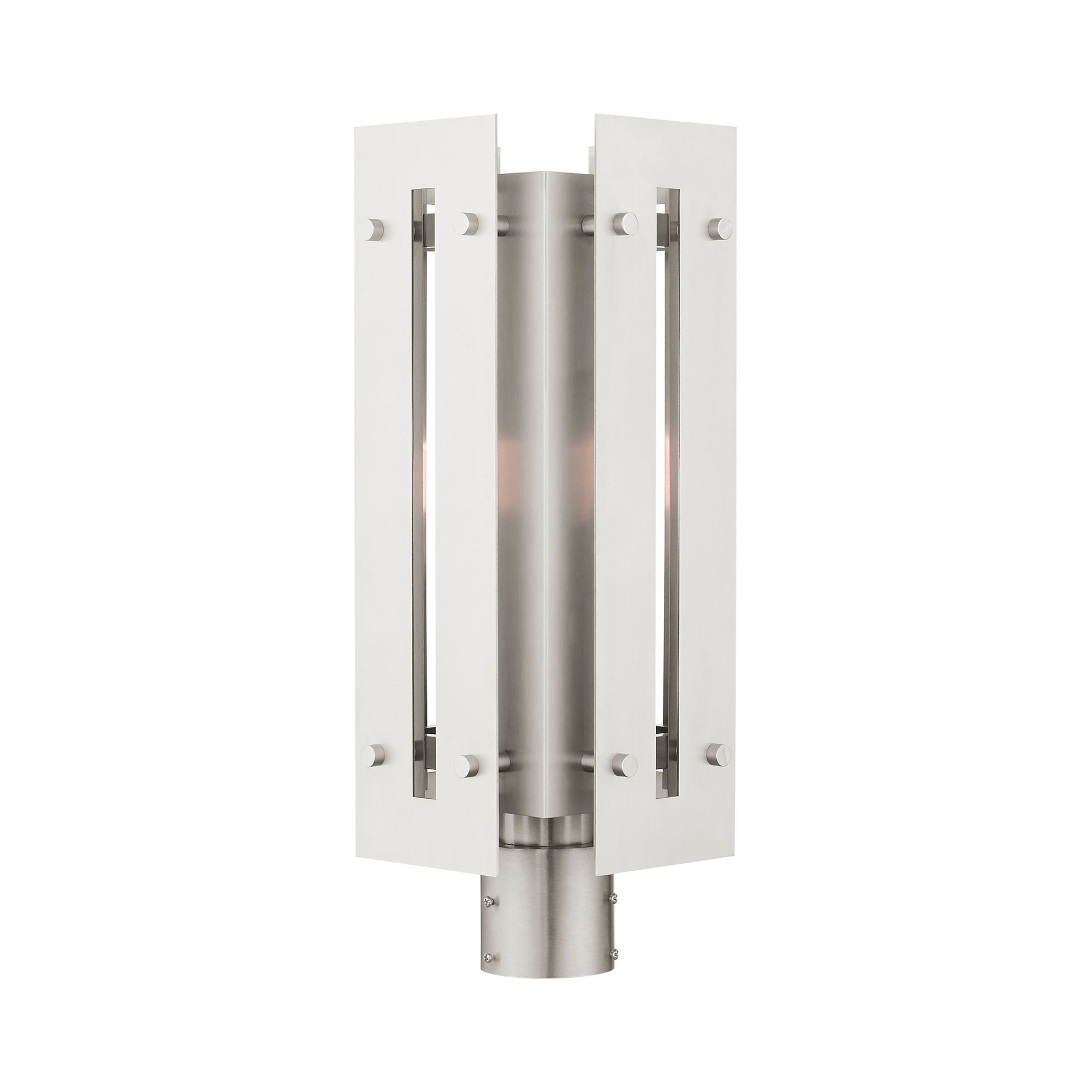 Utrecht 1 Light Brushed Nickel Outdoor Post Top Lantern