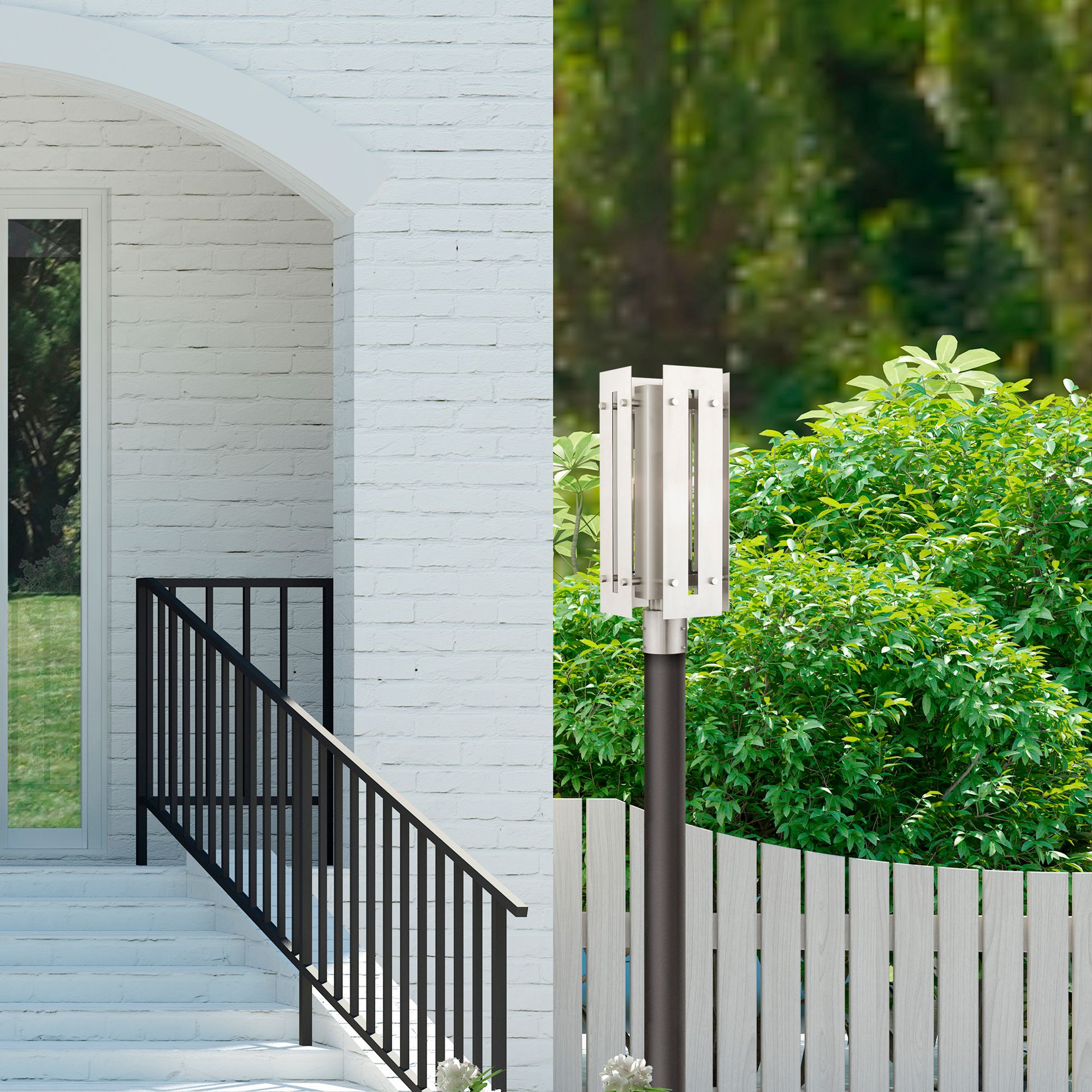 Utrecht 1 Light Brushed Nickel Outdoor Post Top Lantern