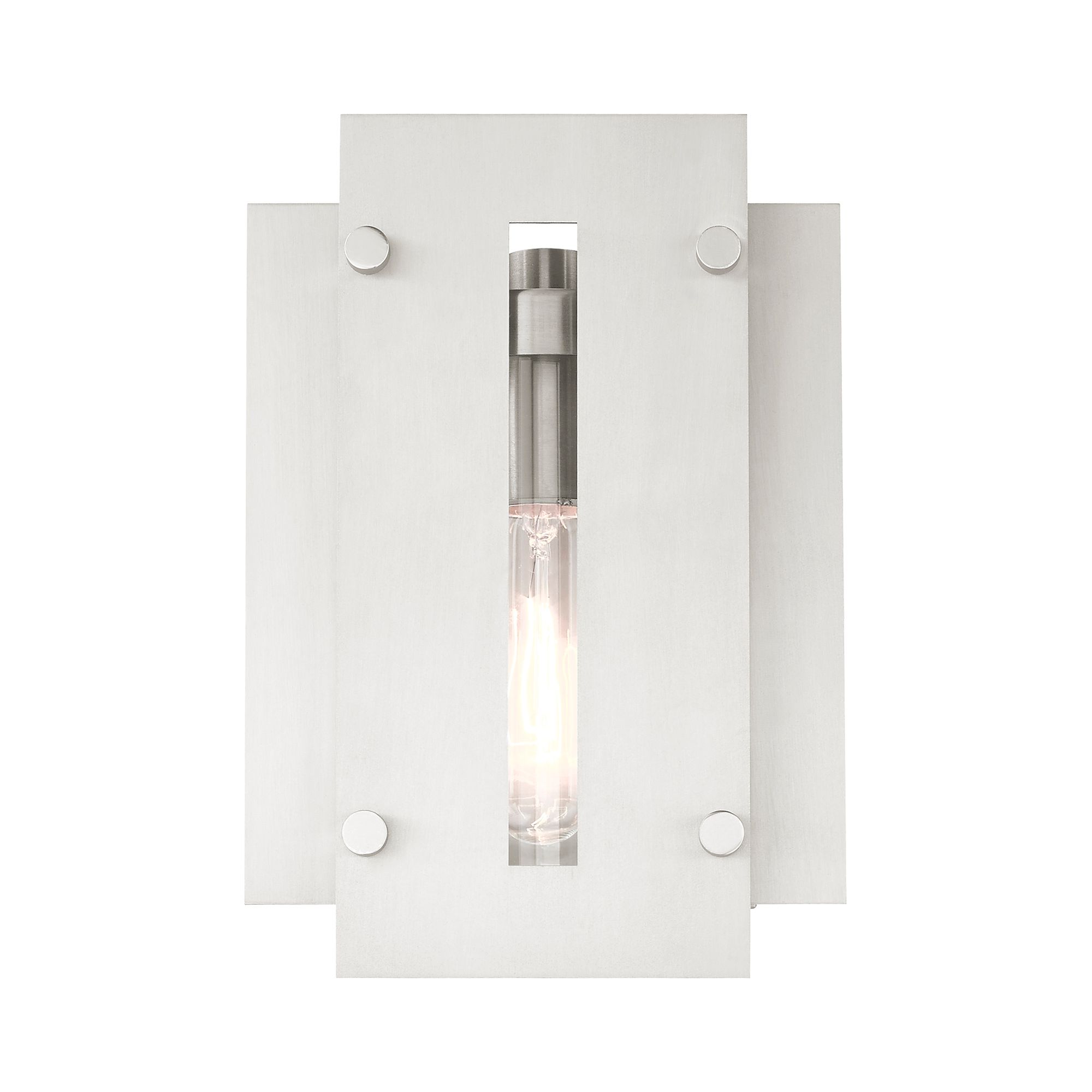 Image 5 Utrecht 1 Light Brushed Nickel Outdoor Wall Lantern more views