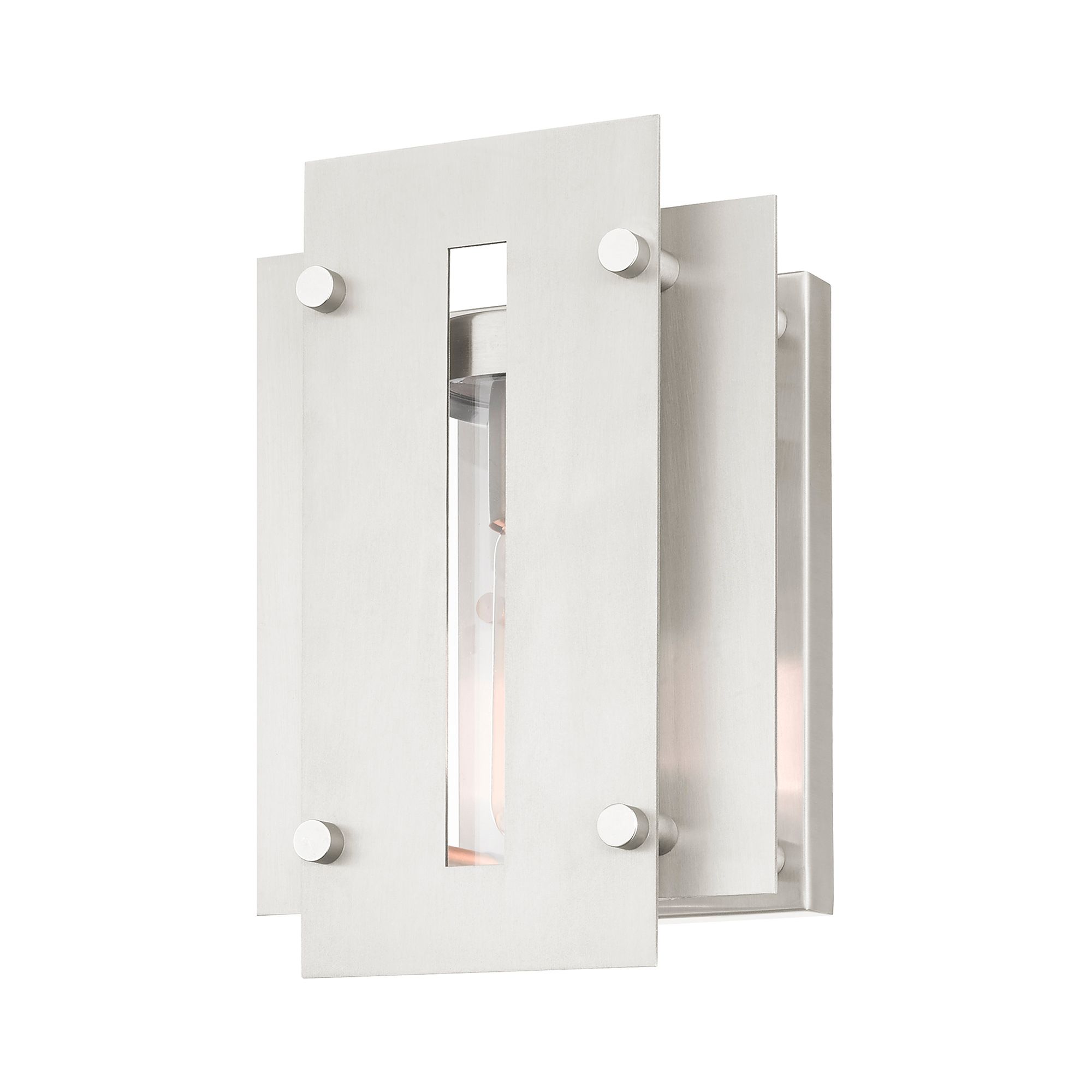 Image 6 Utrecht 1 Light Brushed Nickel Outdoor Wall Lantern more views