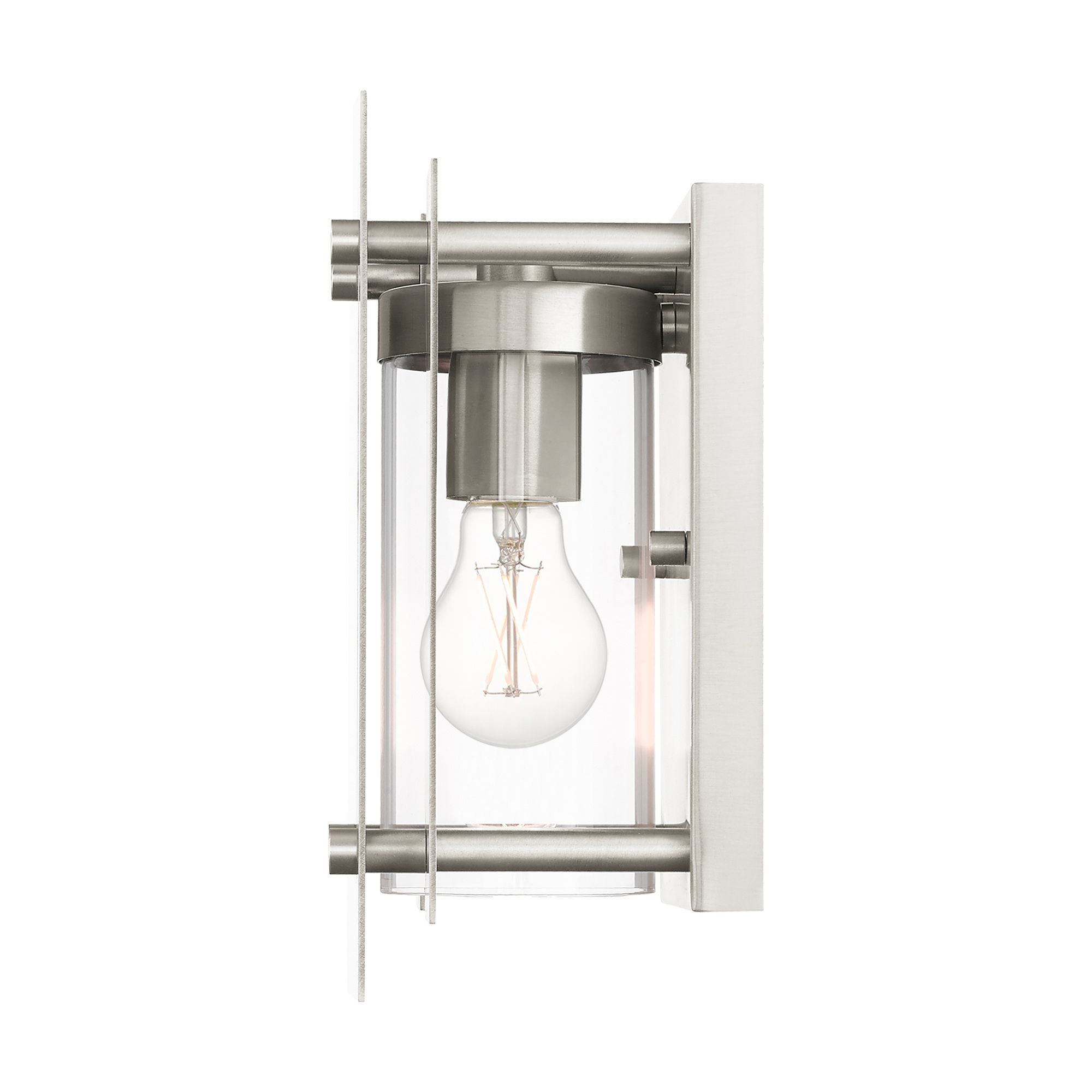 Utrecht 1 Light Brushed Nickel Outdoor Wall Lantern