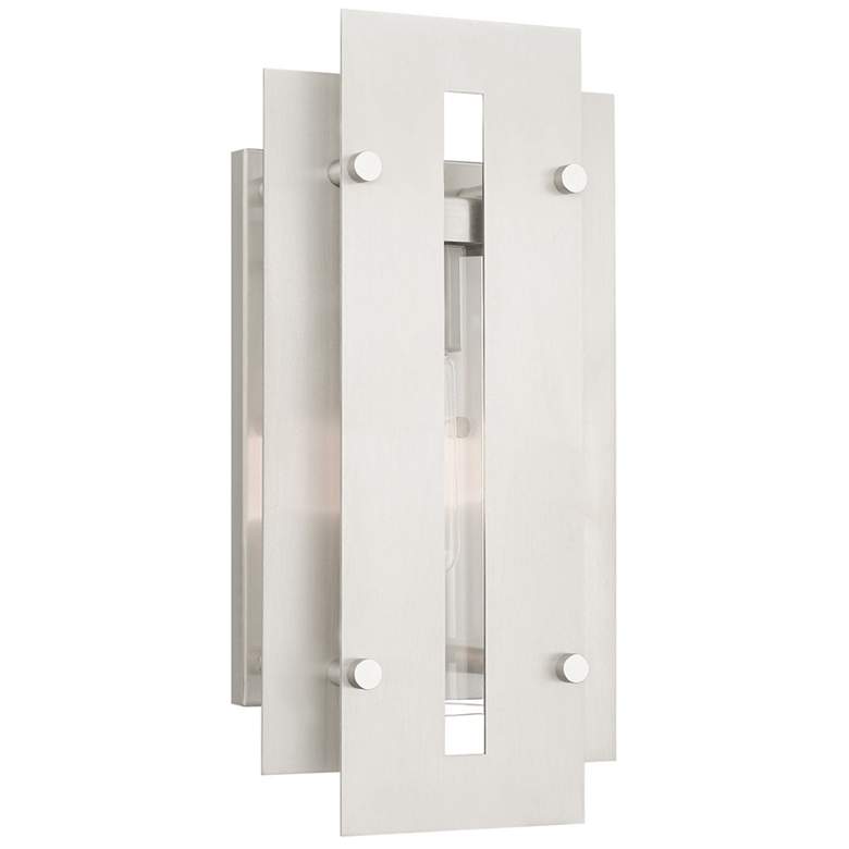 Image 1 Utrecht 1 Light Brushed Nickel Outdoor Wall Lantern