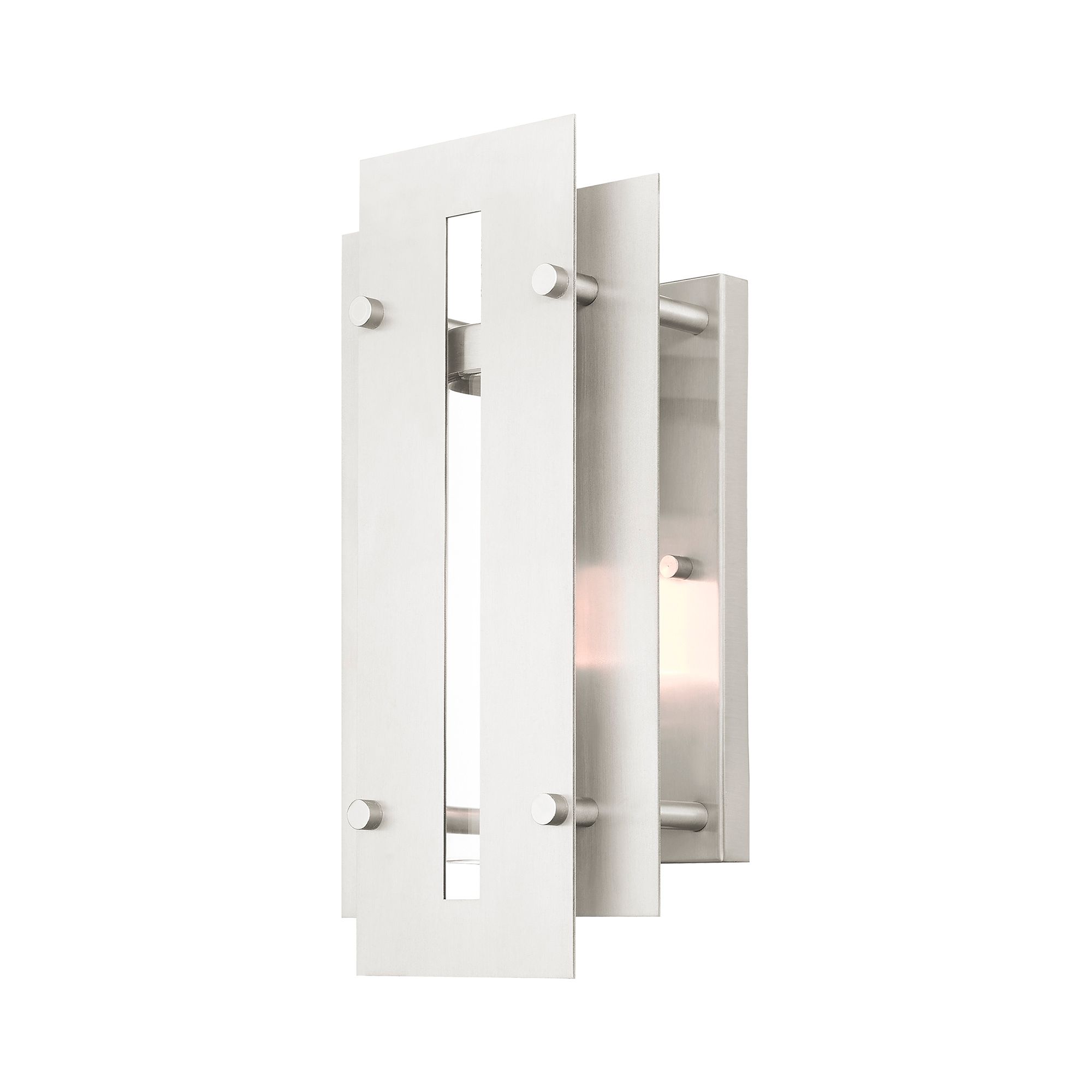 Image 4 Utrecht 1 Light Brushed Nickel Outdoor Wall Lantern more views