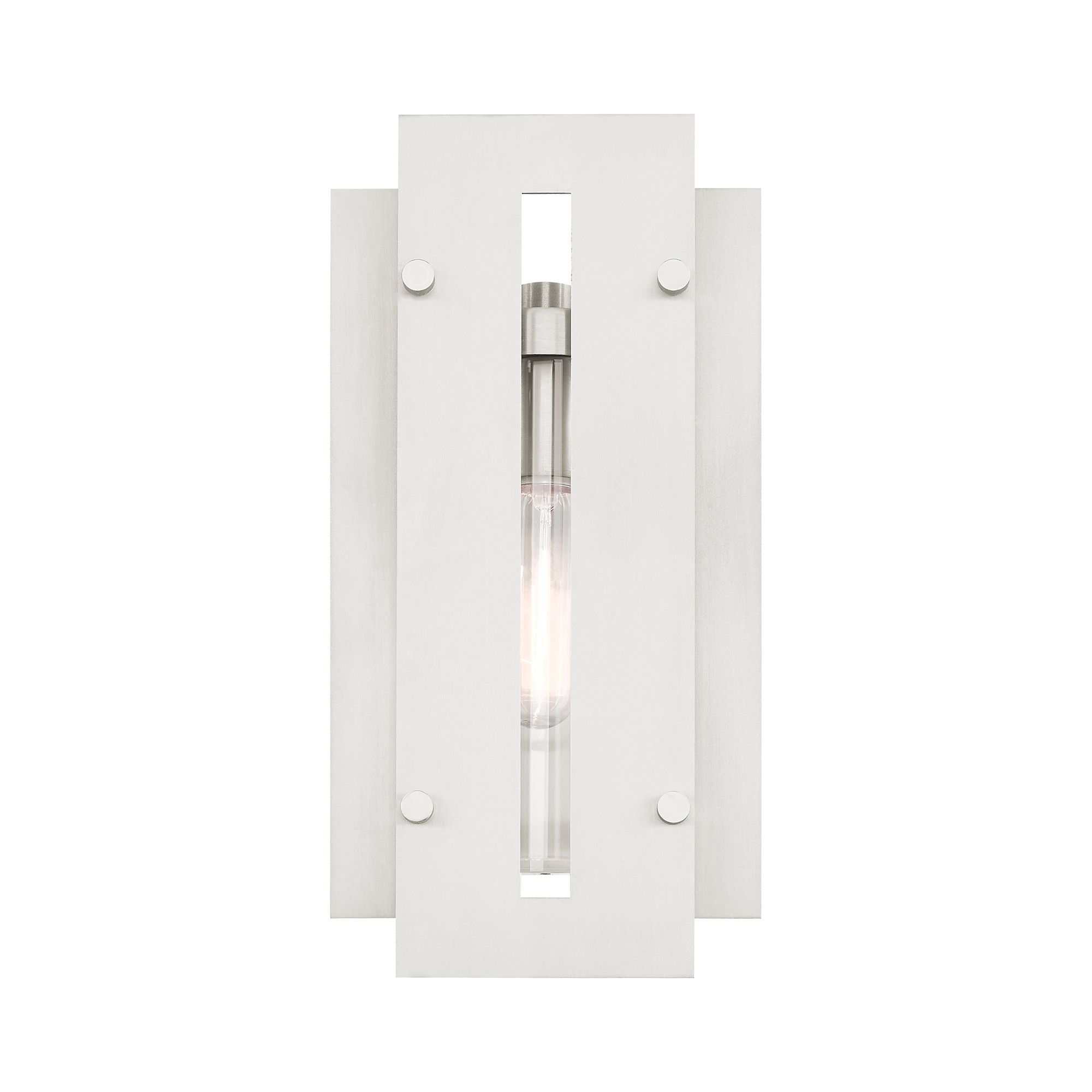 Image 6 Utrecht 1 Light Brushed Nickel Outdoor Wall Lantern more views