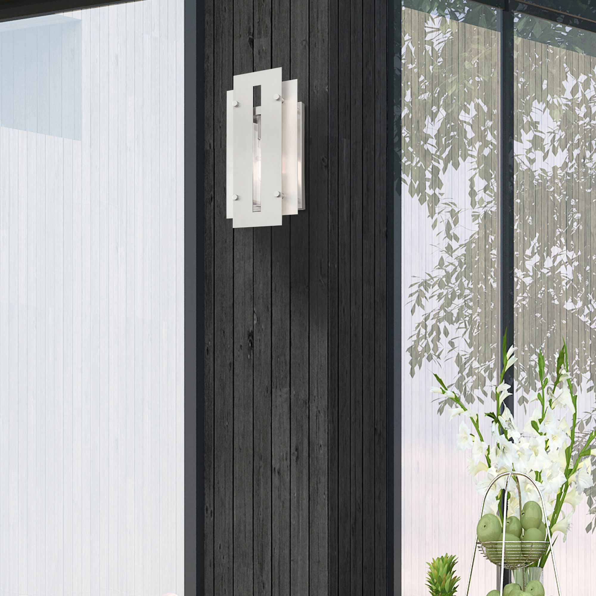 Utrecht 1 Light Brushed Nickel Outdoor Wall Lantern