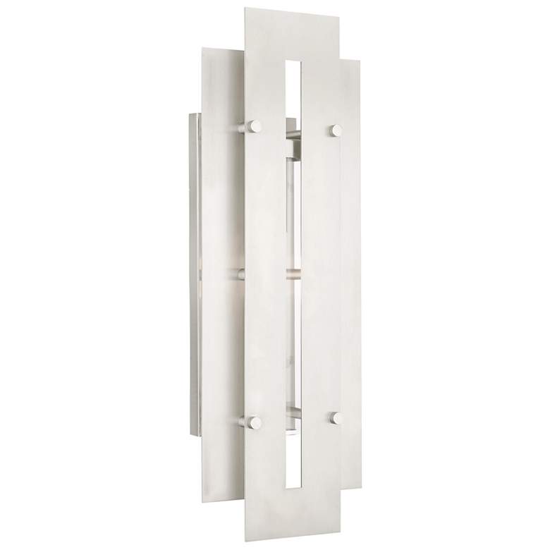 Image 1 Utrecht 1 Light Brushed Nickel Outdoor Wall Lantern