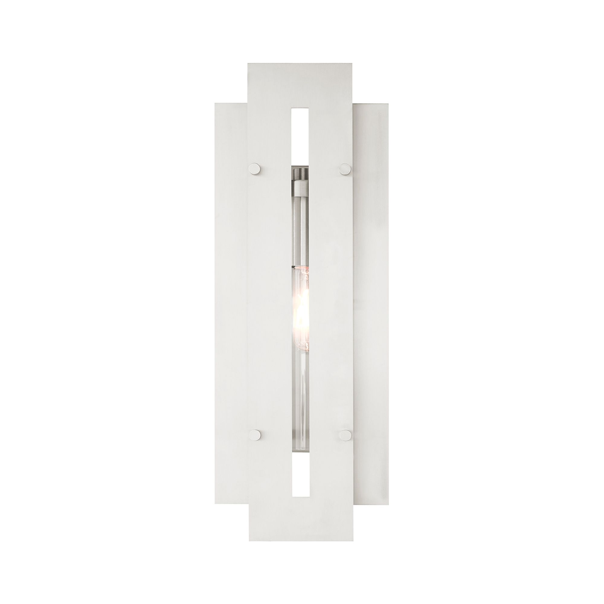 Image 5 Utrecht 1 Light Brushed Nickel Outdoor Wall Lantern more views