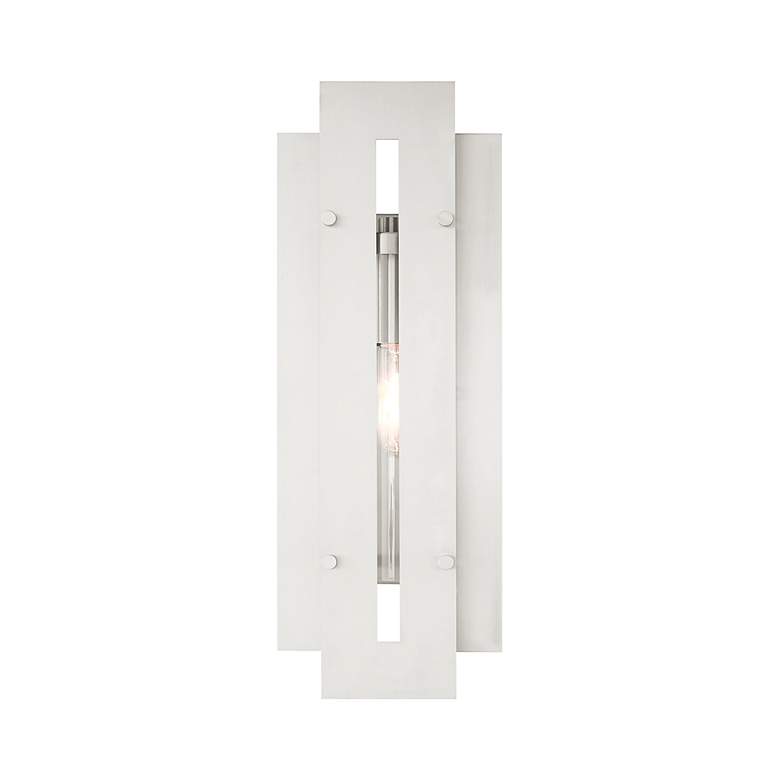 Image 5 Utrecht 1 Light Brushed Nickel Outdoor Wall Lantern more views