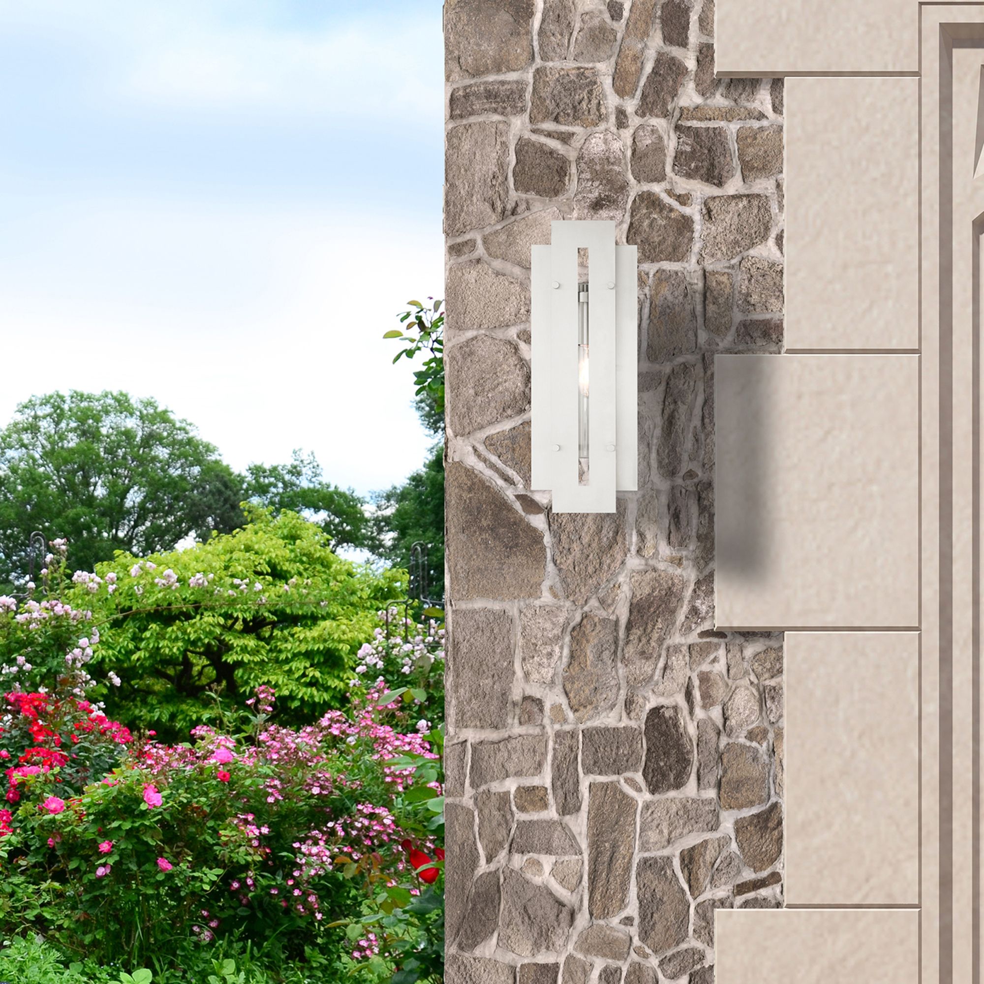 Utrecht 1 Light Brushed Nickel Outdoor Wall Lantern