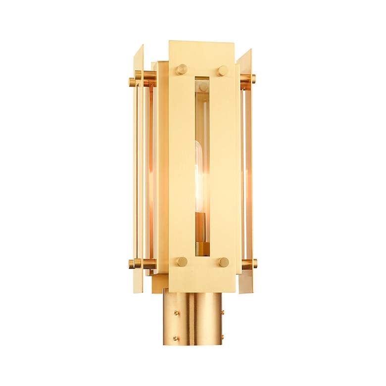 Image 5 Utrecht 1 Light Satin Brass Outdoor Post Top Lantern more views