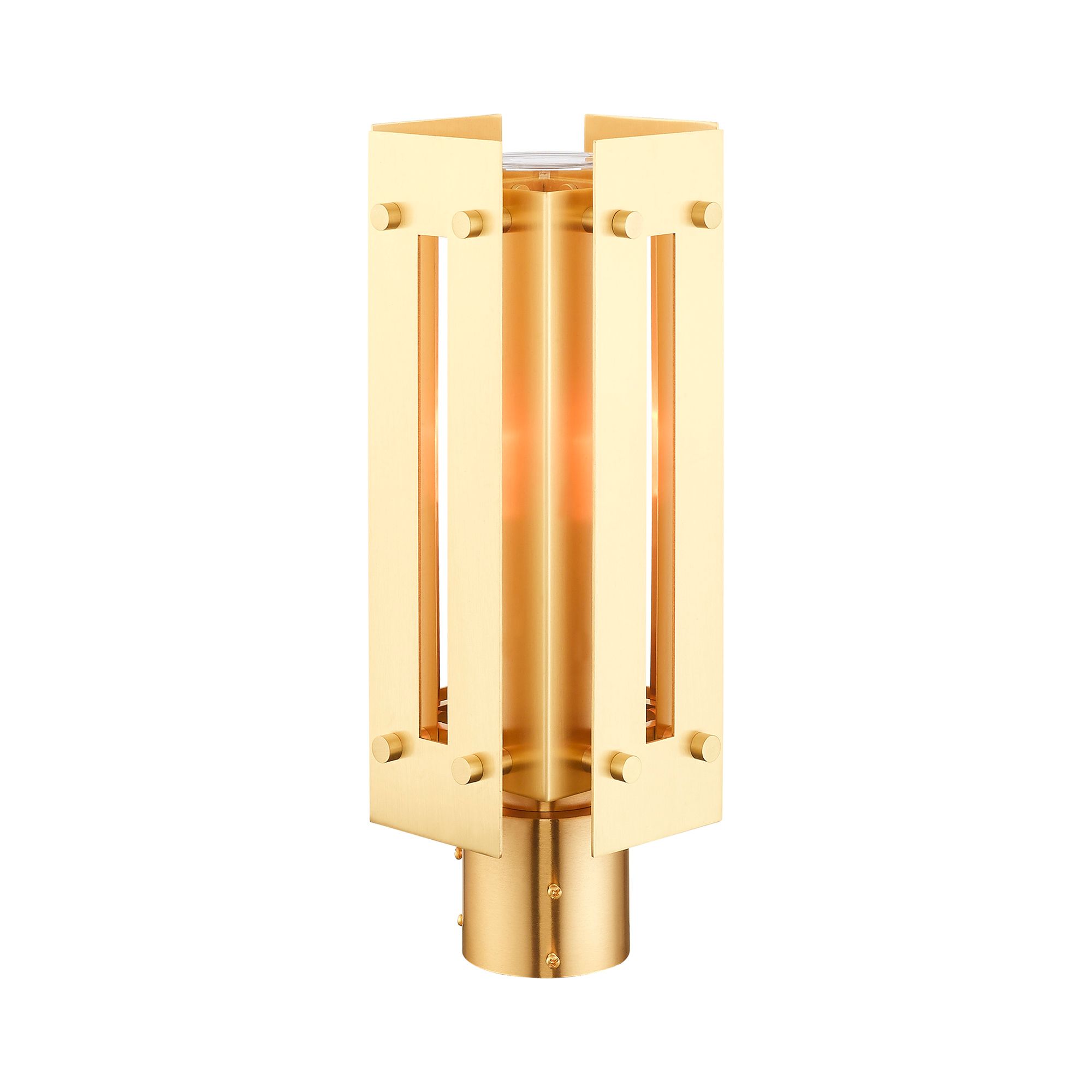 Utrecht 1 Light Satin Brass Outdoor Post Top Lantern