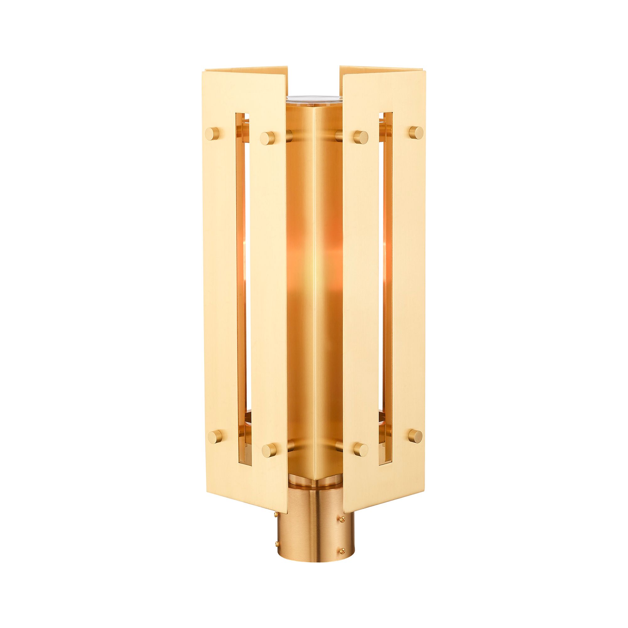 Utrecht 1 Light Satin Brass Outdoor Post Top Lantern