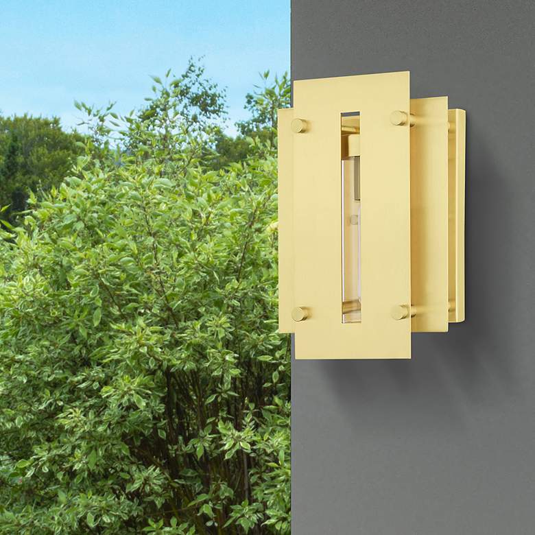 Image 1 Utrecht 1 Light Satin Brass Outdoor Wall Lantern