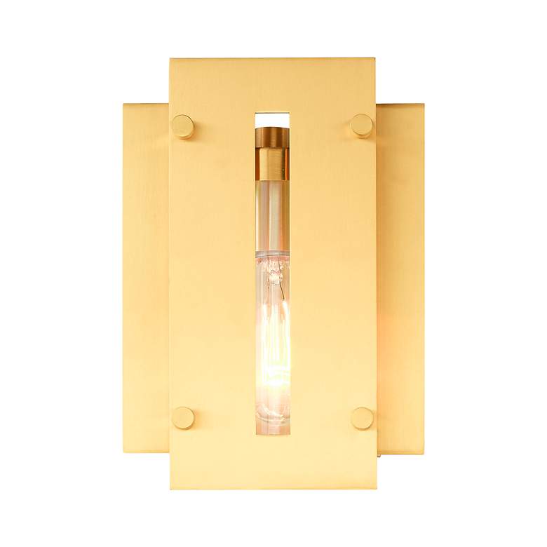 Image 5 Utrecht 1 Light Satin Brass Outdoor Wall Lantern more views