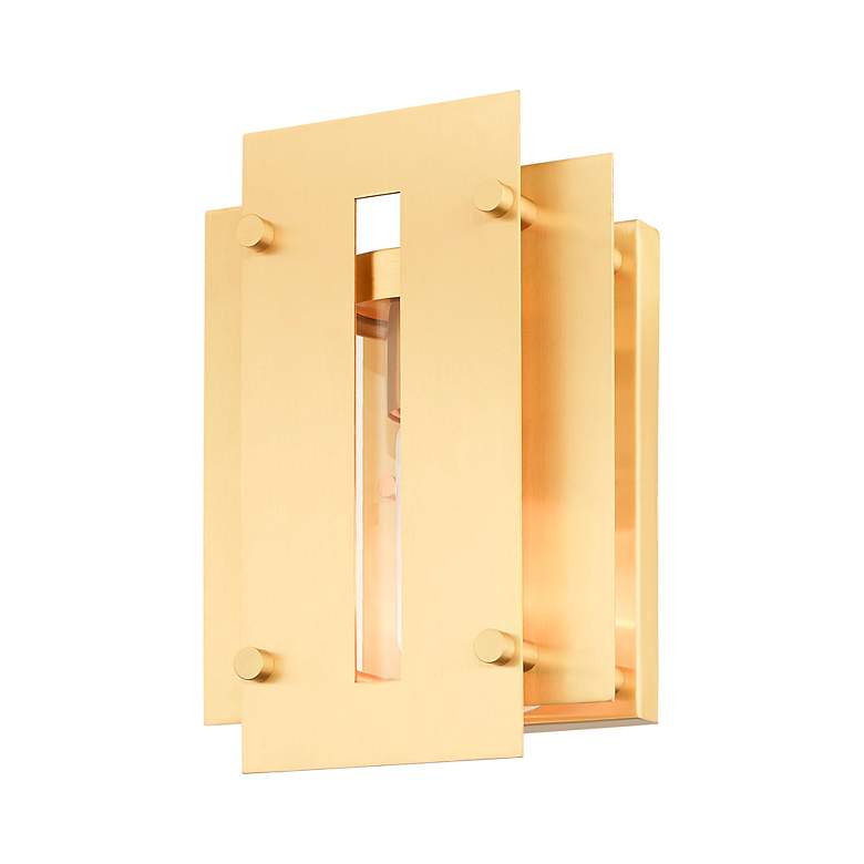 Image 6 Utrecht 1 Light Satin Brass Outdoor Wall Lantern more views