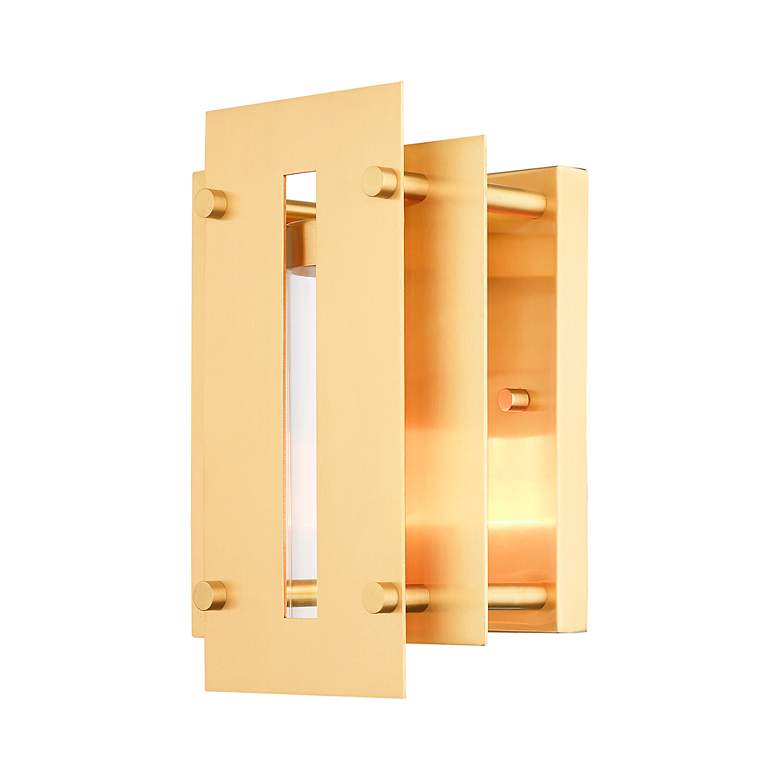 Image 7 Utrecht 1 Light Satin Brass Outdoor Wall Lantern more views