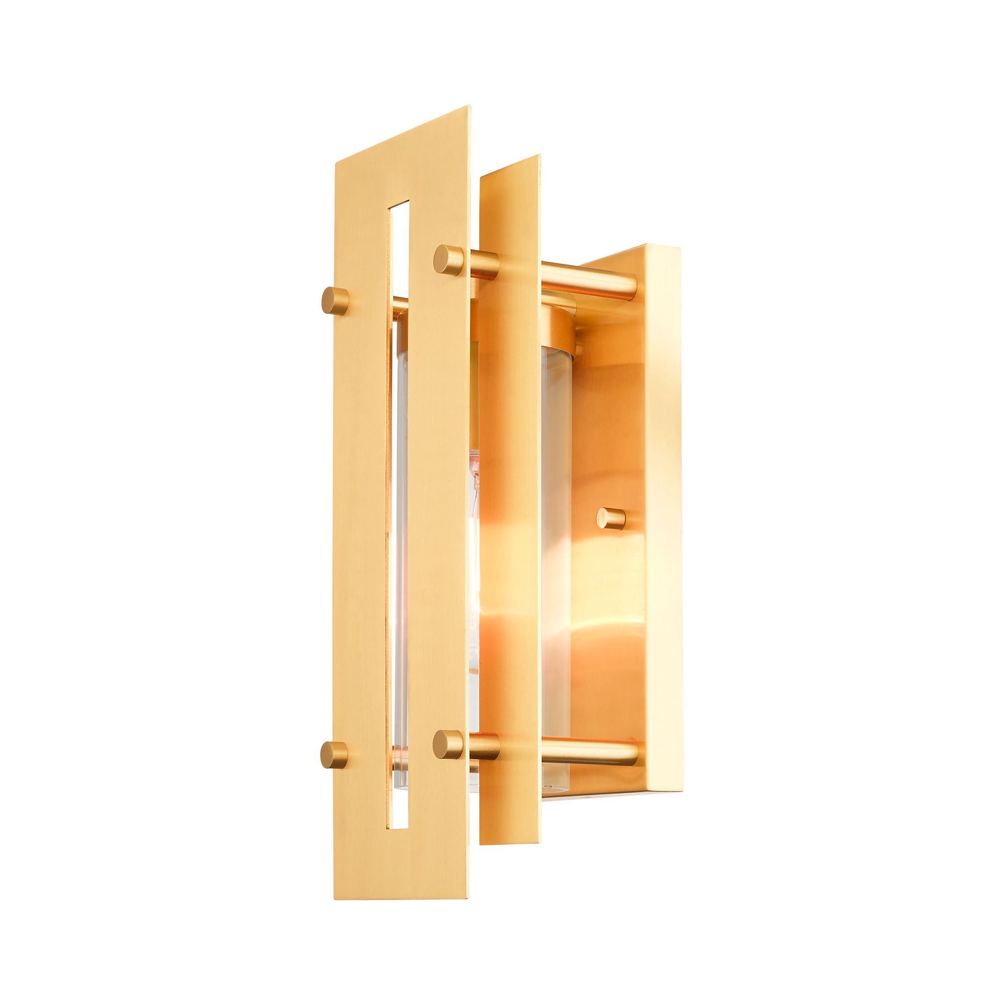 Utrecht 1 Light Satin Brass Outdoor Wall Lantern
