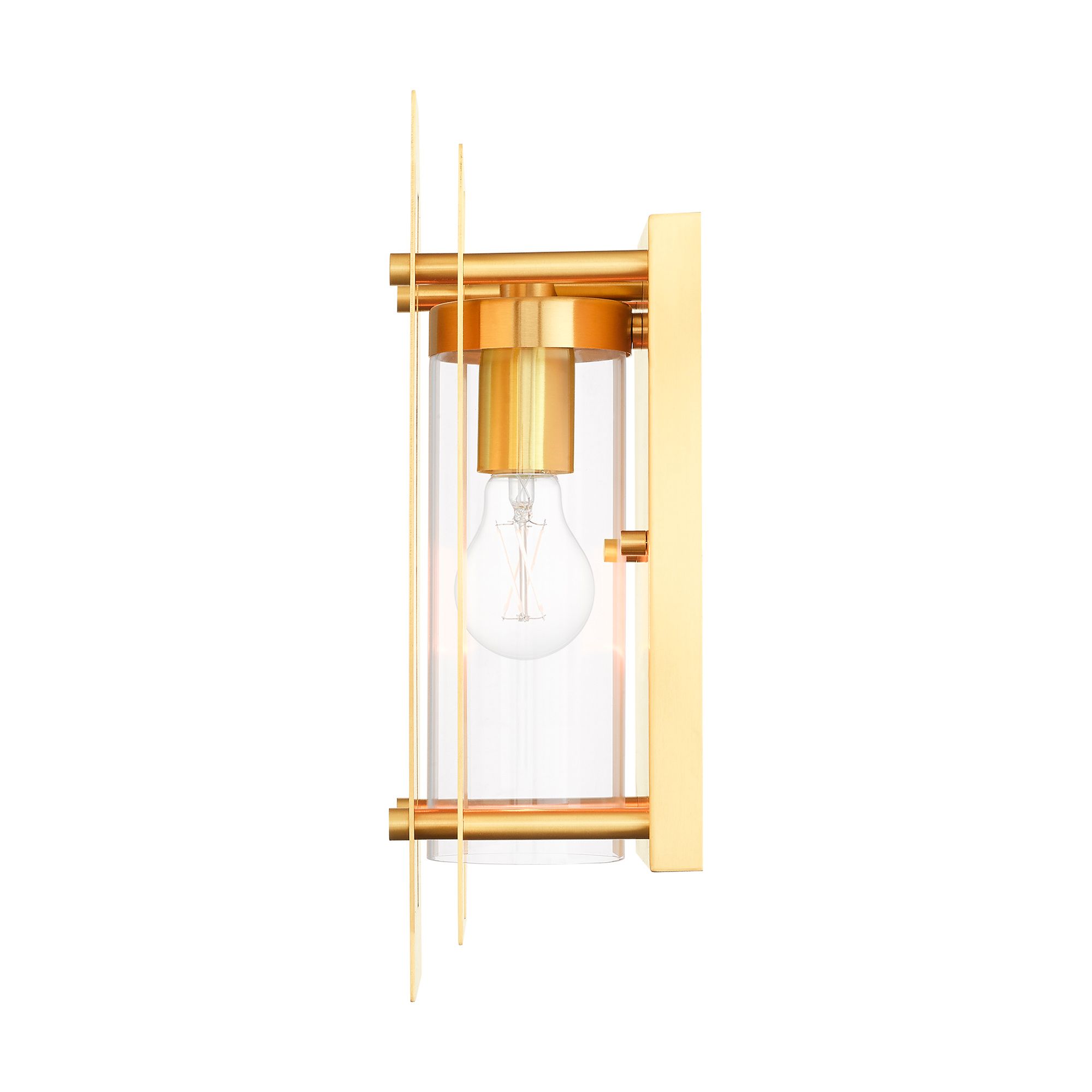 Utrecht 1 Light Satin Brass Outdoor Wall Lantern
