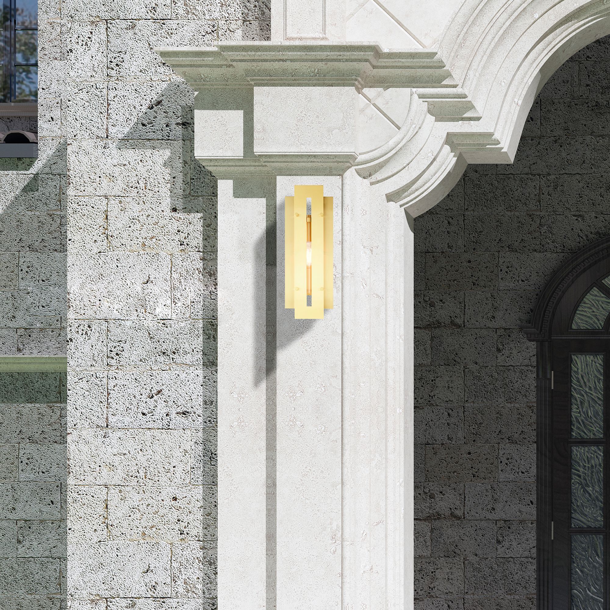 Utrecht 1 Light Satin Brass Outdoor Wall Lantern