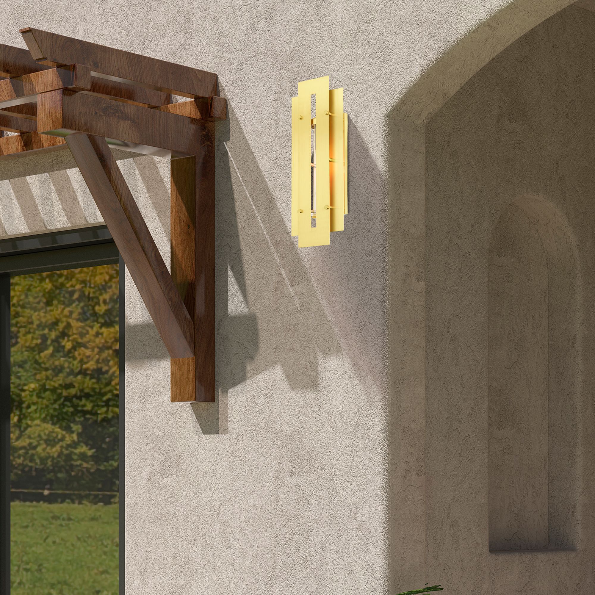 Utrecht 1 Light Satin Brass Outdoor Wall Lantern