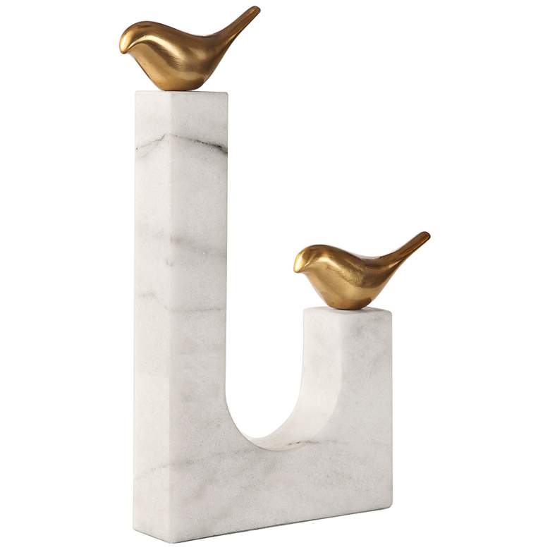 Image 3 Uttermost 13 1/4" High Songbirds Brass Accent Statue more views