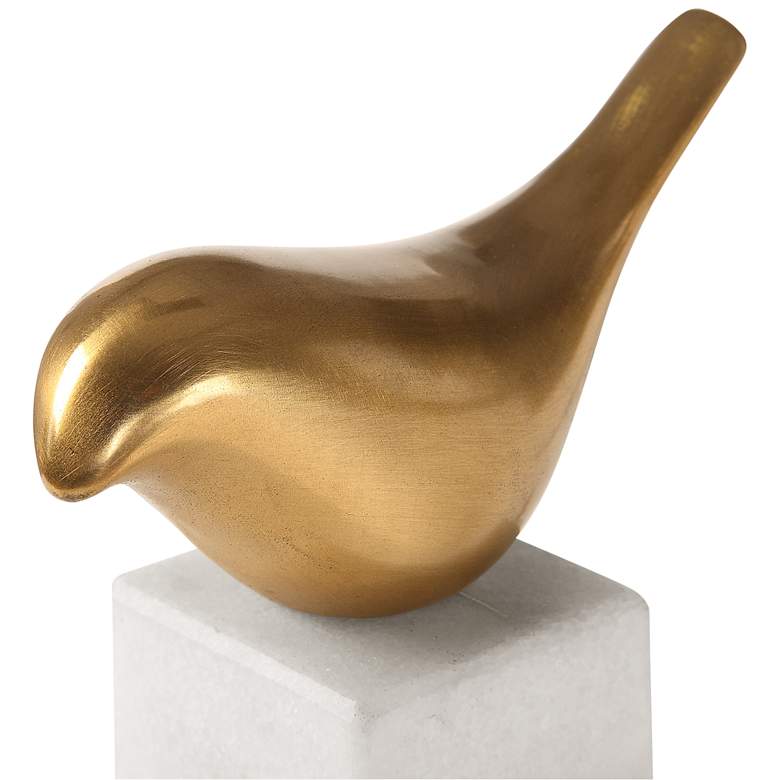 Image 4 Uttermost 13 1/4" High Songbirds Brass Accent Statue more views