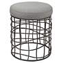 2_Uttermost 19 3/4" High Wire Drum Carnival Gray Fabric Accent Stool
