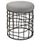 Uttermost 19 3/4" High Wire Drum Carnival Gray Fabric Accent Stool