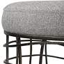 3_Uttermost 19 3/4" High Wire Drum Carnival Gray Fabric Accent Stool more views