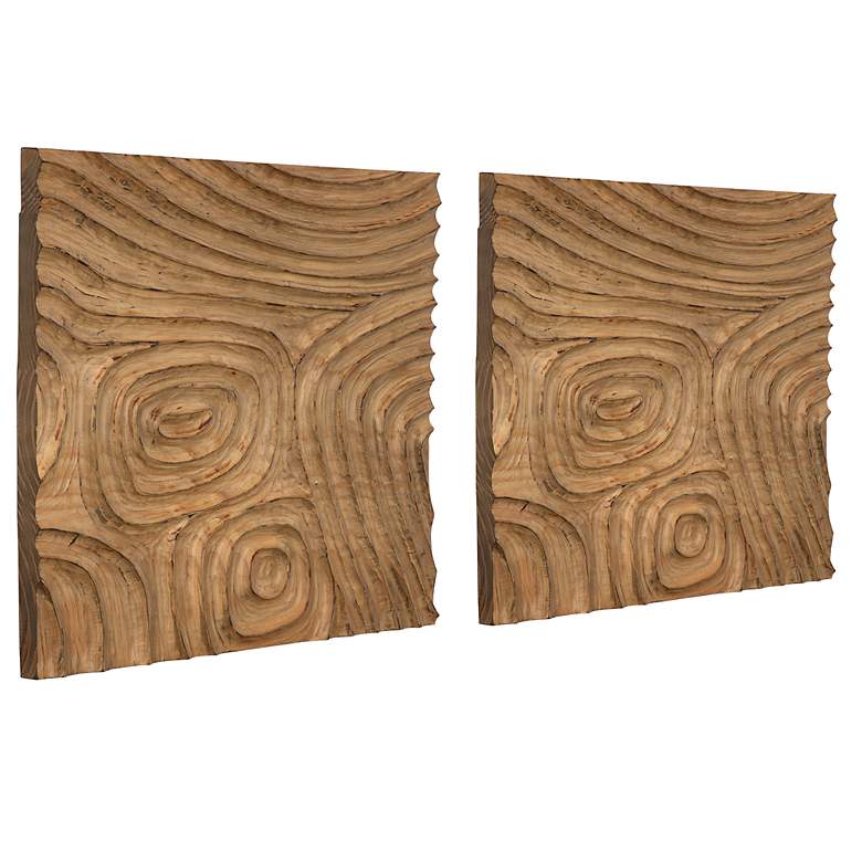 Image 3 Uttermost 2 Piece 23.6" Channels Wood Wall Decor more views