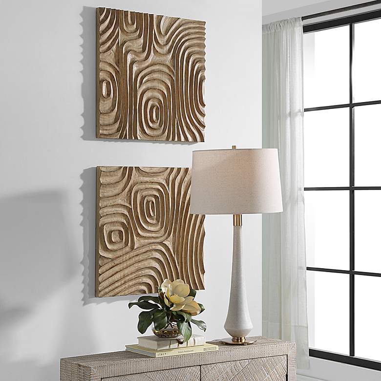 Image 6 Uttermost 2 Piece 23.6" Channels Wood Wall Decor more views