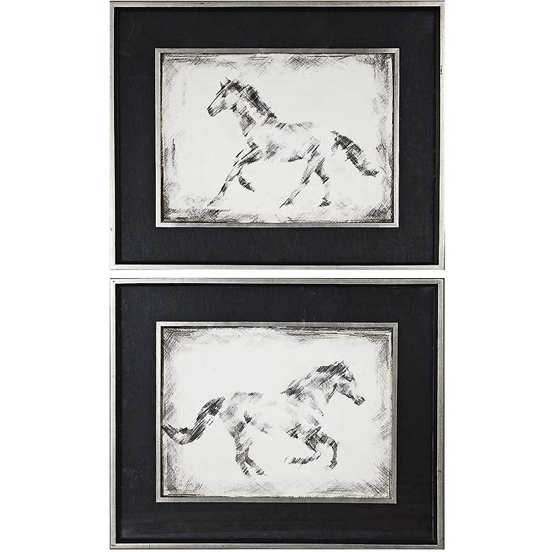 Image 1 Uttermost 2-Piece Equine Study 33 3/4 inch Wide Wall Art Set