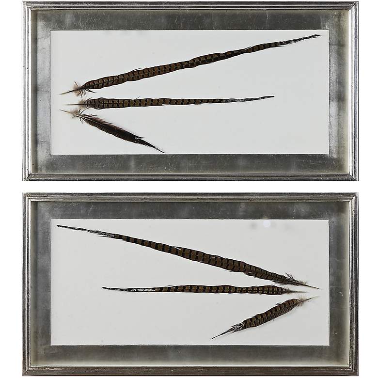 Image 1 Uttermost 2-Piece Pheasant Feathers 42 3/4 inch Wide Art Set